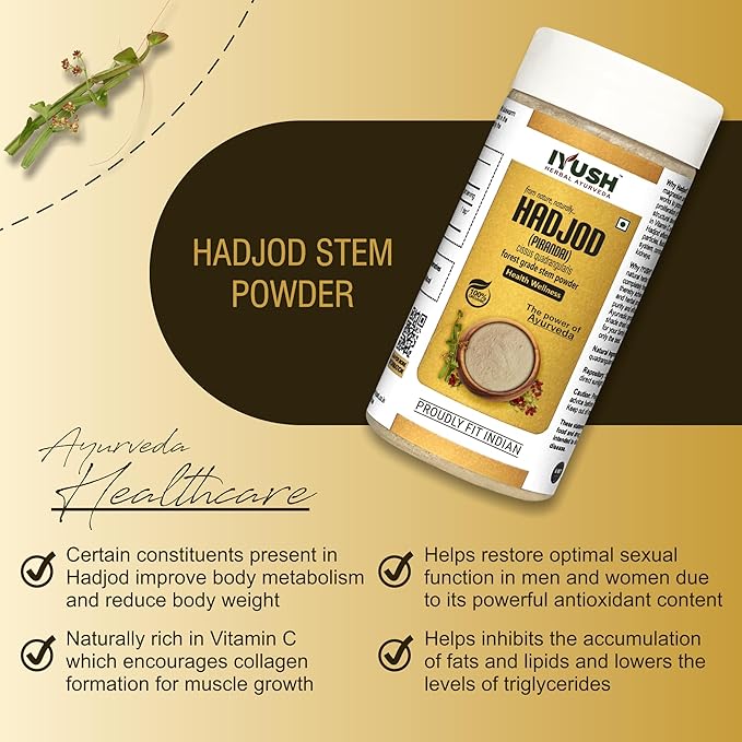 Iyush Herbal Ayurveda Hadjod Powder - 100 gms (Pack of 2)