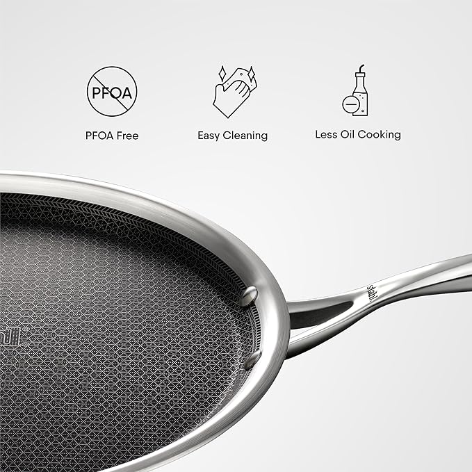 Stahl Artisan Hybrid Triply Dosa Tawa, Dosa Tawa with Induction Base 32 cm