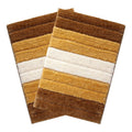 Luxe Home International Microfiber Rectangular Bath mat Soft Anti Slip Skid Luxury Mats 40X60 Cm Colour Tobacco (Pack of 2)