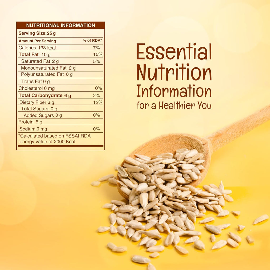 Pureheart Premium Raw Sunflower Seeds for Eating - Protein, Fibre and Antioxidants Rich Superfood for Heart Health, Immune Support, Healthy Diet Snack