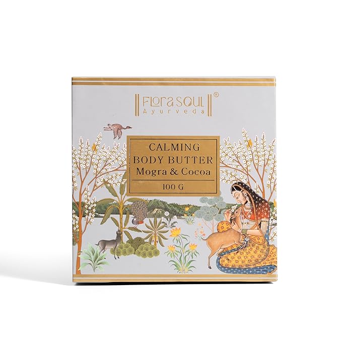 FloraSoul Ayurveda Calming Body Butter with Shea Butter, Cocoa Butter & Mogra - 100 Gms