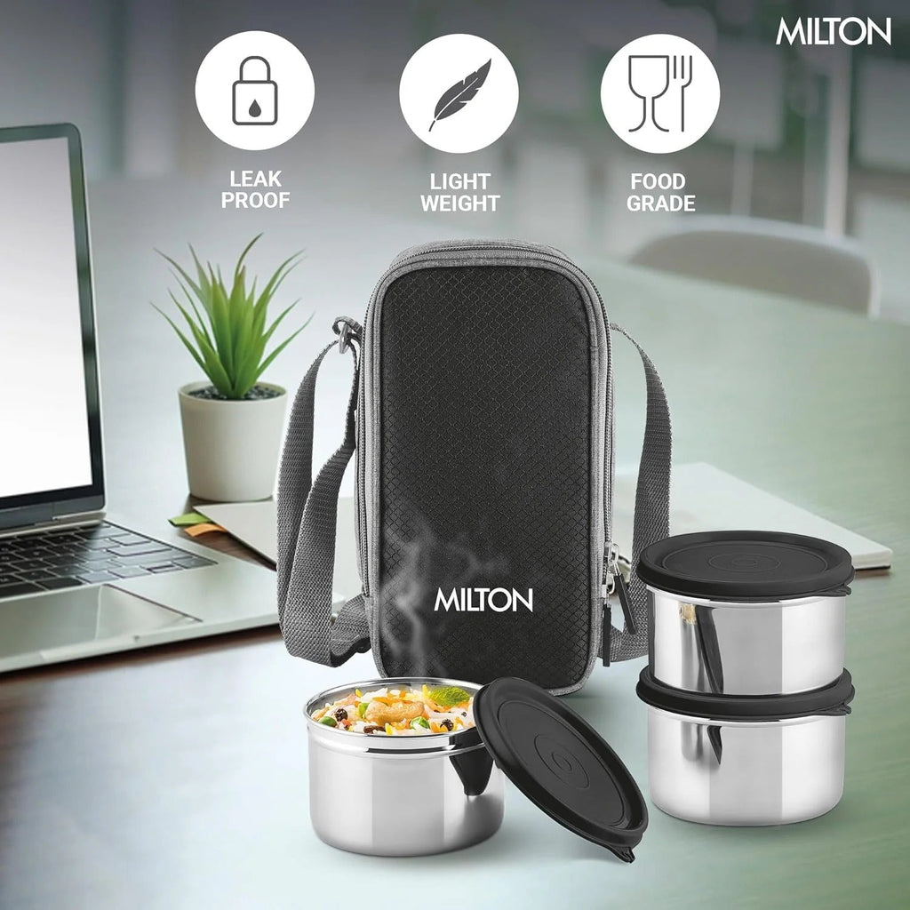 Milton Stack Pack 3 Vertical Insulated Tiffin with Jacket