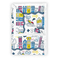 Divine Casa Pure Cotton Printed Single Dohar 120 GSM Soft & Lightweight Throw Blanket Colour Heaven White
