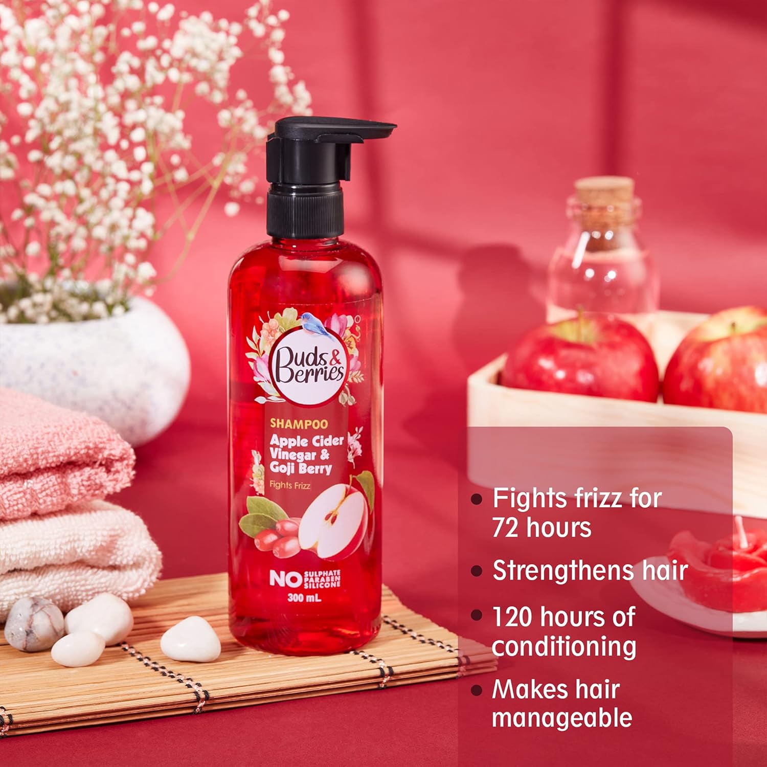 Buds & Berries Apple Cider Vinegar and Goji Berry Shampoo - 300 ml