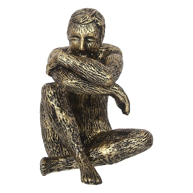 Ecraftindia Man Sitting in Thinking Position Decorative Statue
