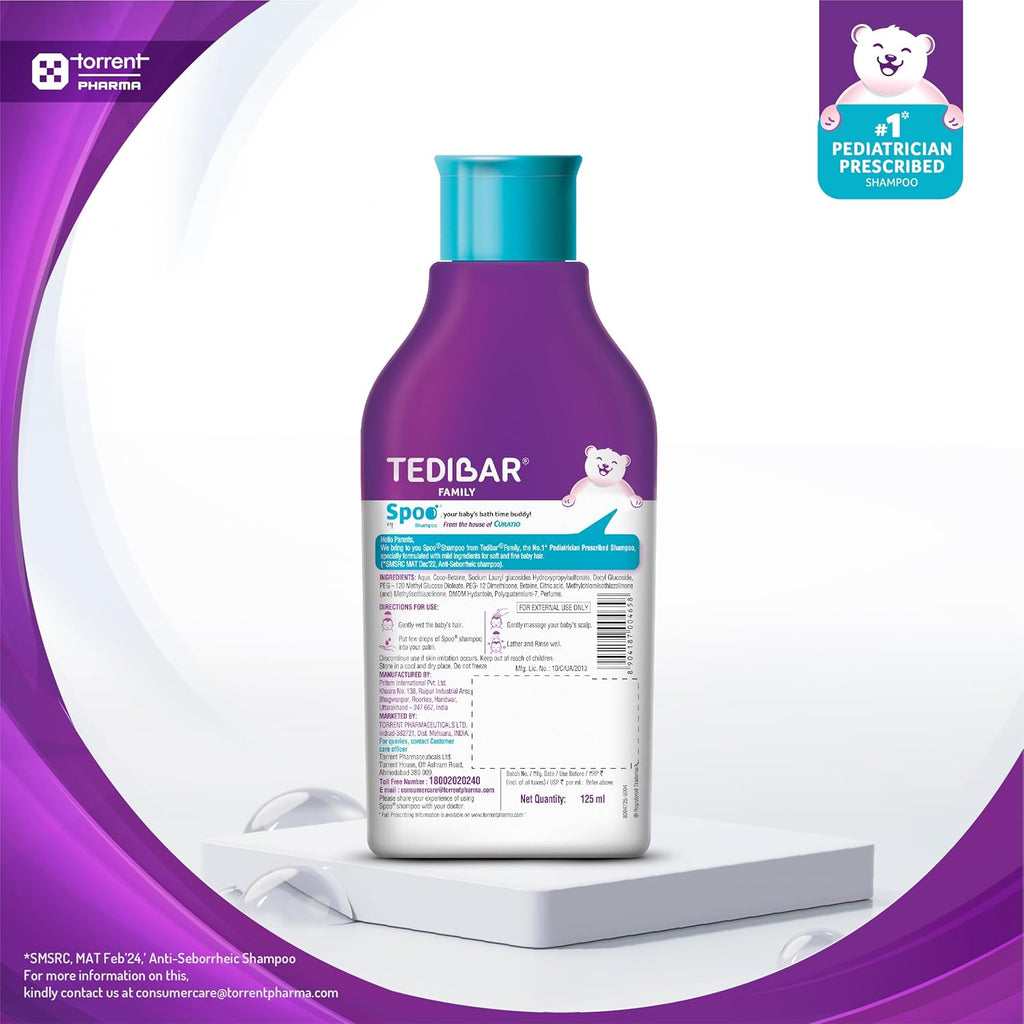 Torrent Pharma Tedibar Spoo gentle baby shampoo - 250ml