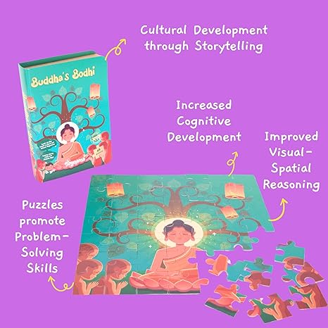 Toynama Educational Toys for Kids Buddhas Bodhi 49 Pcs Jigsaw Puzzles Ages 3+ Cultural Interactive