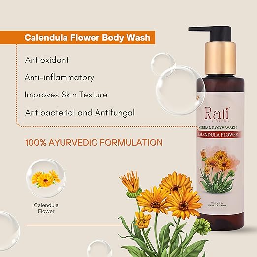 Rati Ayurveda Calendula Flower Body Wash - 200 ml