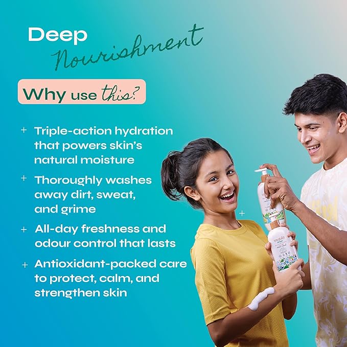 Tikitoro Teens Nourishing Body Wash, 100% Vegan with Moringa Fuji Green Tea