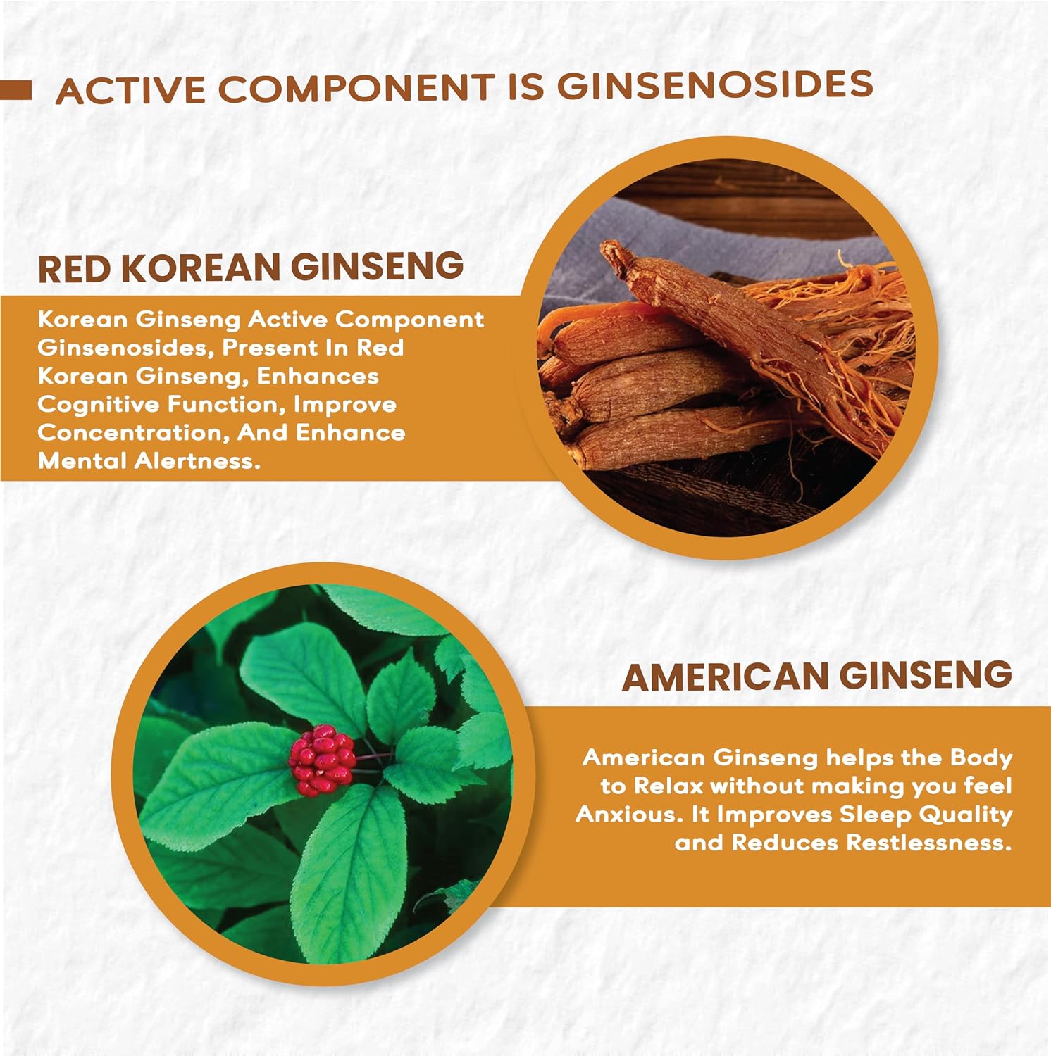 Klr.Fit's Korean Red and American Ginseng | Boosts Energy, Supports Immune System, and Reduce Stress | For Men & Women | With 20% Ginsenosides content | 50 Capsules