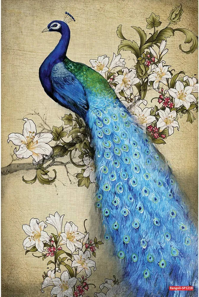 Rangoli Peacock Wall Sticker 12x18 Sheet – Elegant Self Adhesive Design-8
