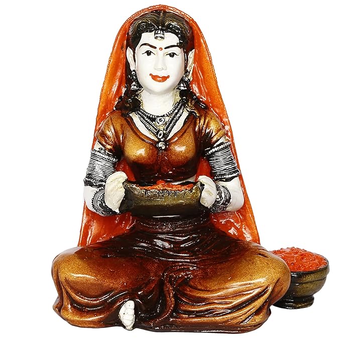 Ecraftindia Colorful Combo of Rajasthani Craftsmen and Lady Working Statue