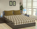 Trance Home Linen 200 TC 100% Cotton Standard King Size Elastic Fitted Bedsheet Printed King Bed Size with 2 Pillow Covers Colour Forest Green