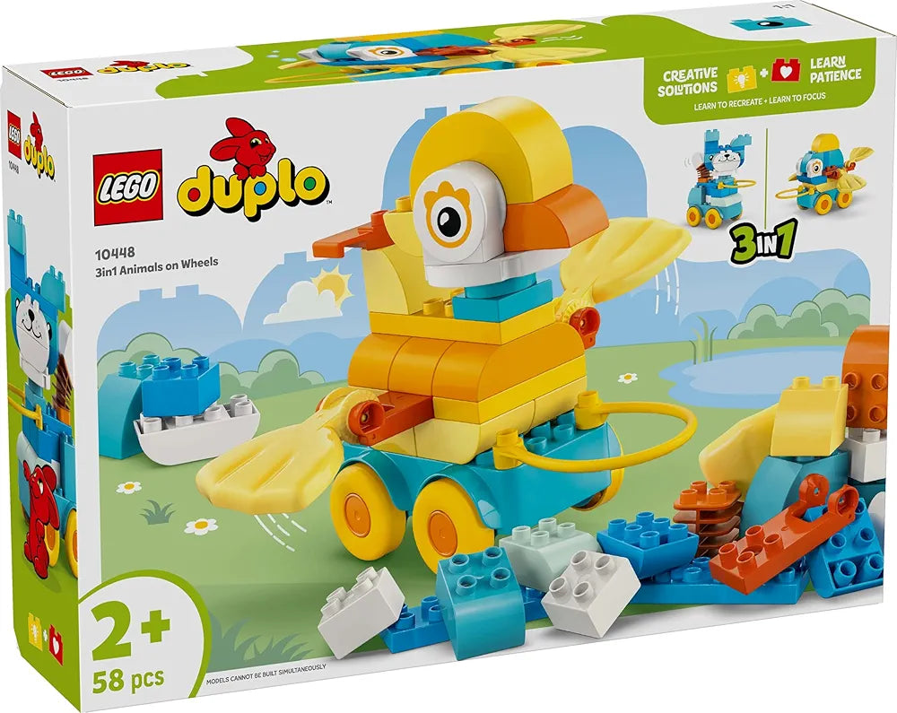 Lego Duplo Town 3in1 Animals on Wheels Building Toy for Imaginative Play 10448 Building Blocks Toys for 2+ Gift for Boys and Girls