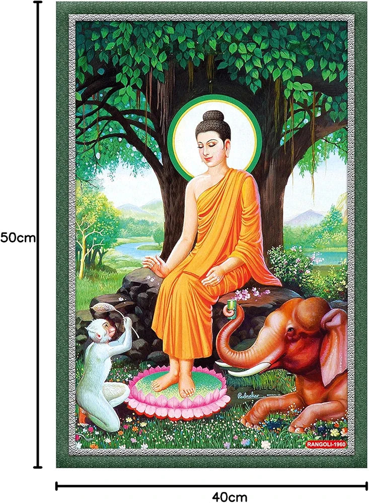 Rangoli MDF Wall Stick Decorative Panel 12x18 Wall Art P-1 Design-12