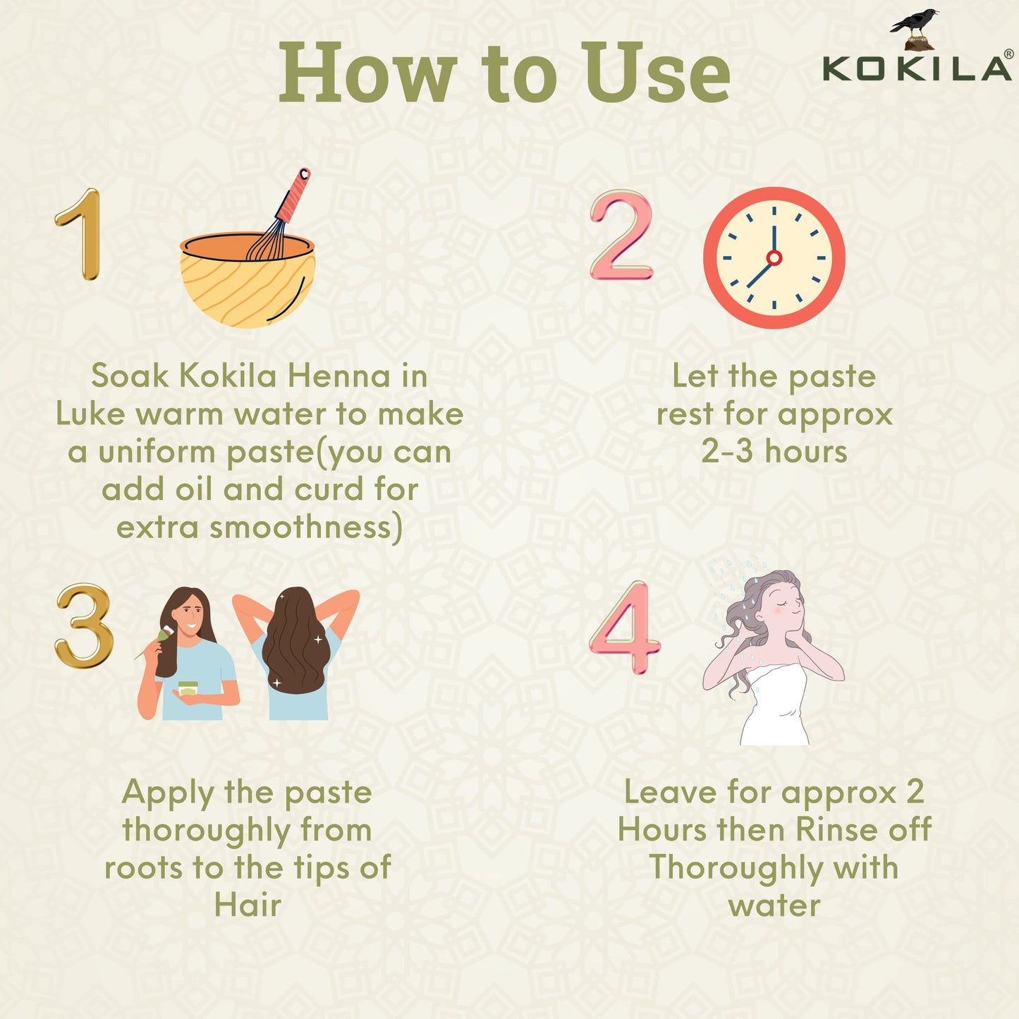 Kokila 100% Natural & Herbal Henna Mehandi Powder With 6 Ayurvedic Herbs, Organic Hair Colour