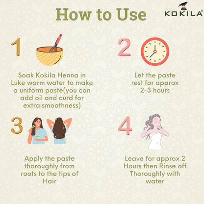 Kokila 100% Natural & Herbal Henna Mehandi Powder With 6 Ayurvedic Herbs, Organic Hair Colour