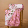 Huesland 100% Cotton Reversible Dohar Single Bed Cotton | Soft Cambric Weave, All Weather Light Ac Blanket | White, Pink & Green