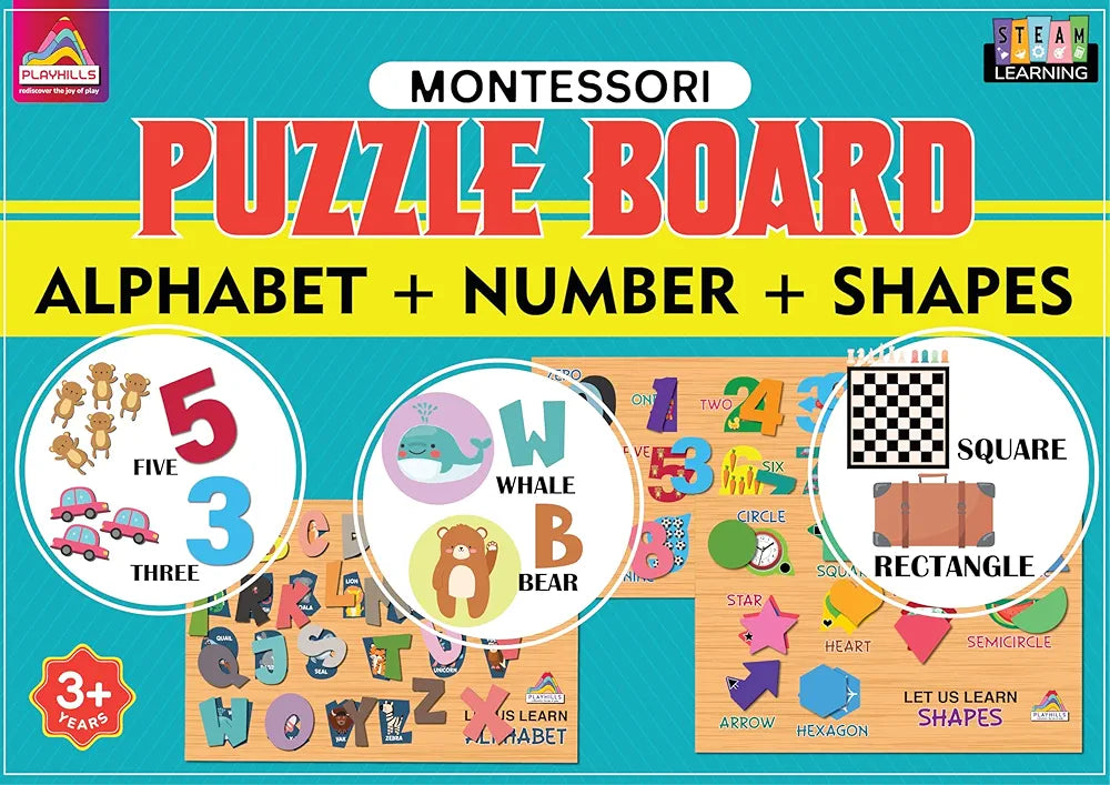 Playhills Wooden Learning Educational Puzzle Game Board for Kids  for Toddlers Kids
