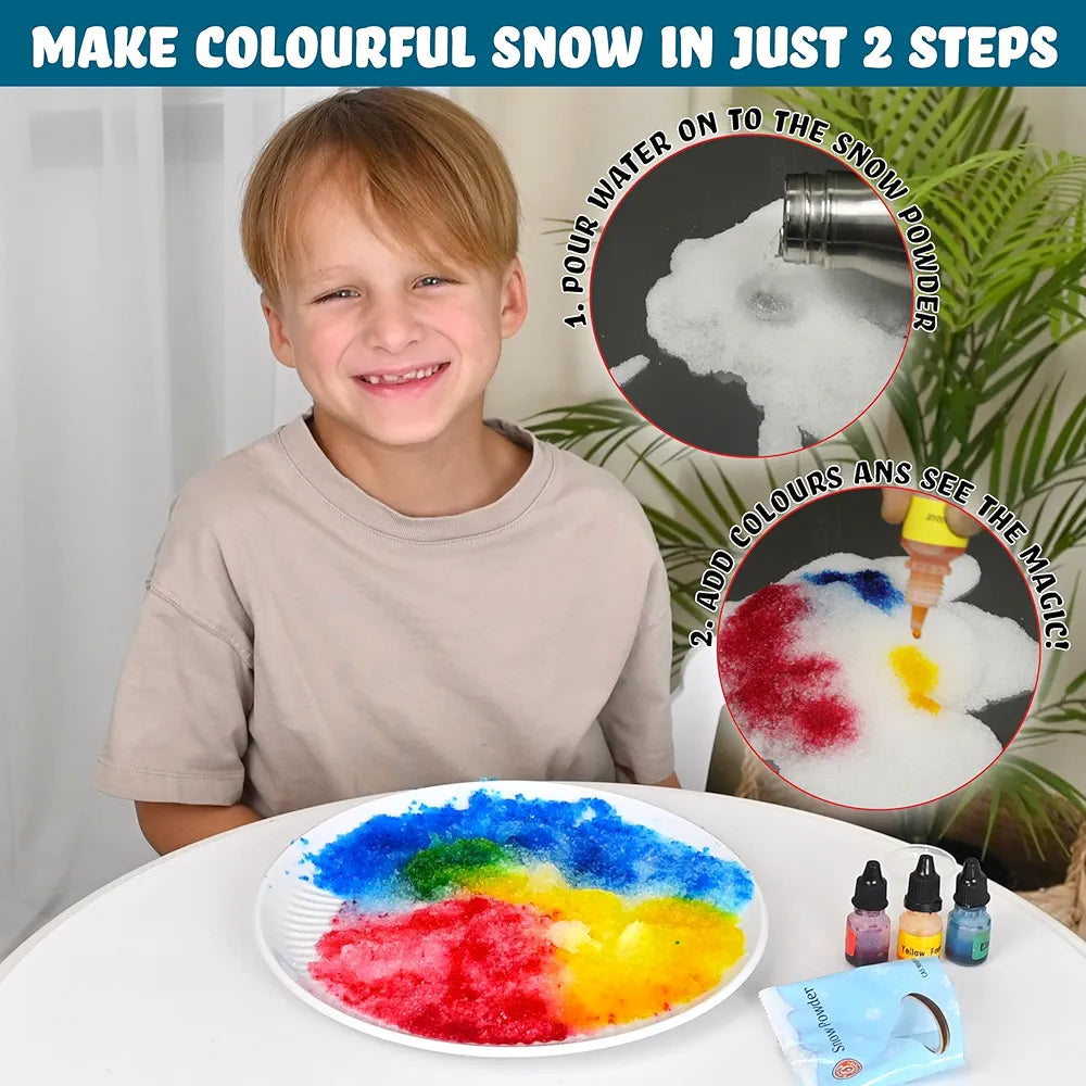 Butterfly Edufields Snow Magic Science Kit for Kids, Ages 4-15, Make Instant Colourful Snowman, Non-Toxic Reusable