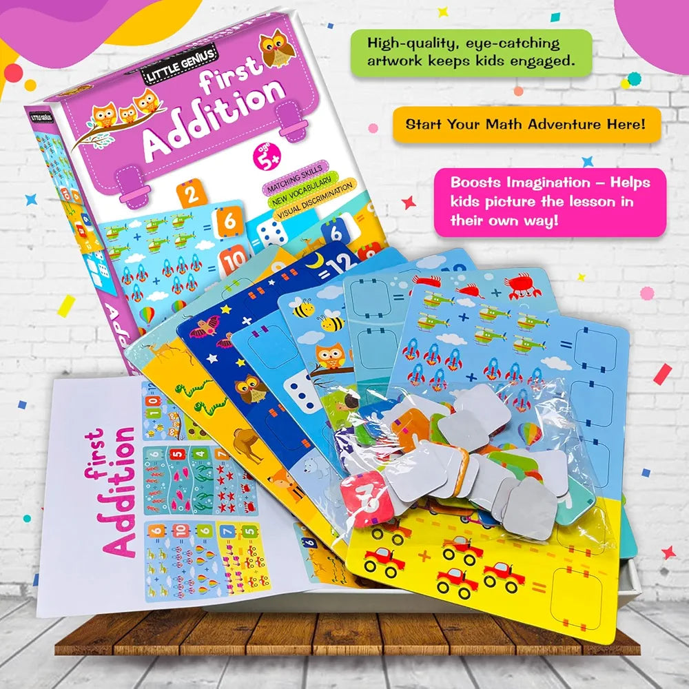 Hello Friend My First Addition Math Puzzle Game Box Set for Kids Early Learning Activity with Alphabet, Number Games