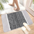 Kuber Industries Anti-Skid Water-Absorbent Door Mats for Home Micro Diamond Lining Light Grey