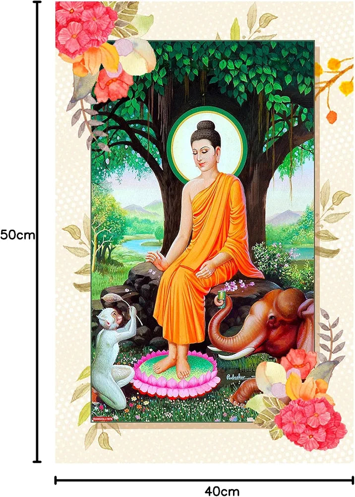 Rangoli MDF Wall Stick Decorative Panel 12x18 Wall Art P-1 Design-28