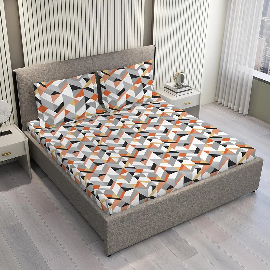 Layers Argos Bedsheet Set for All Seasons Lightweight Moisture Absorbent 225 CVC King Size Multicolor Argos