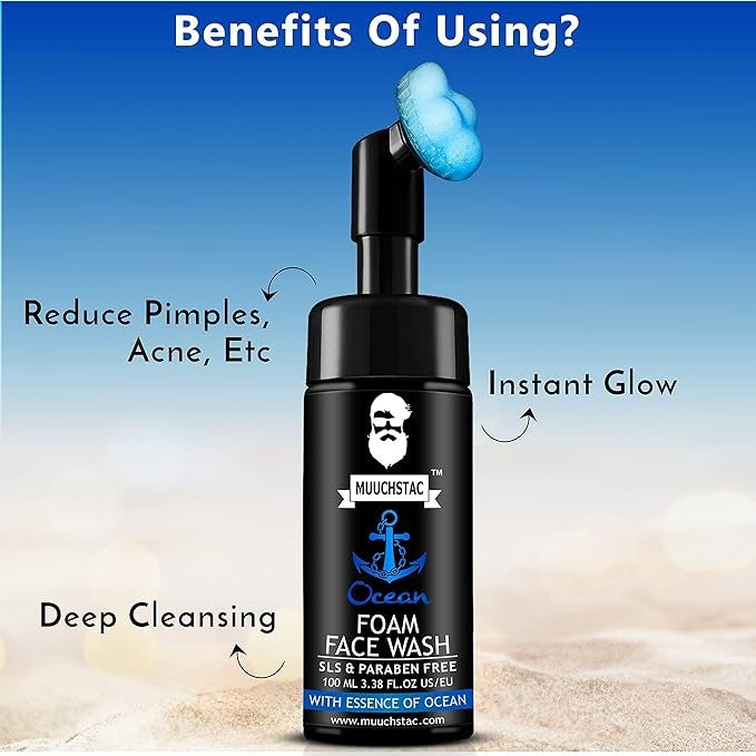 Muuchstac Ocean Foam Face Wash for Men - 100 ml