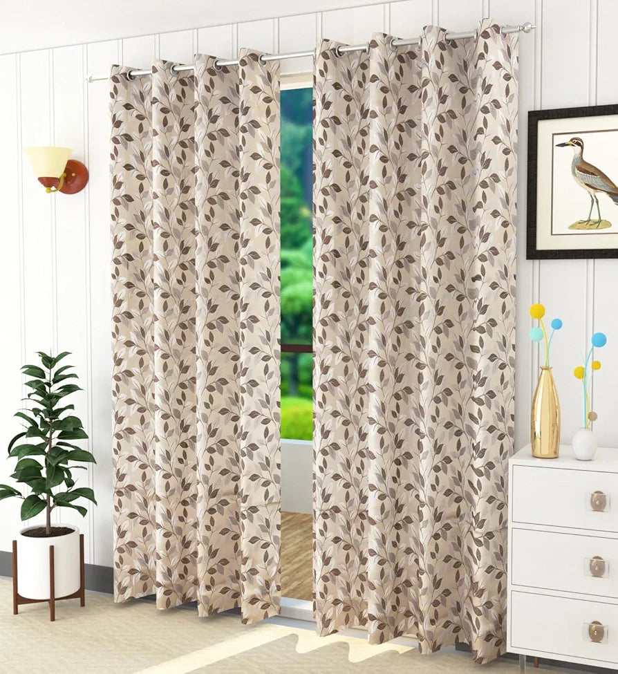 Purav Light Jacquard Window Curtain 5 Feet Long Pack of 2 Piece