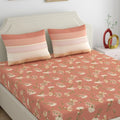 Dreamscape Cotton Double Bedsheet for Double Bed 140 TC 1 Bed Sheet  with 2 Pillow Covers Brown