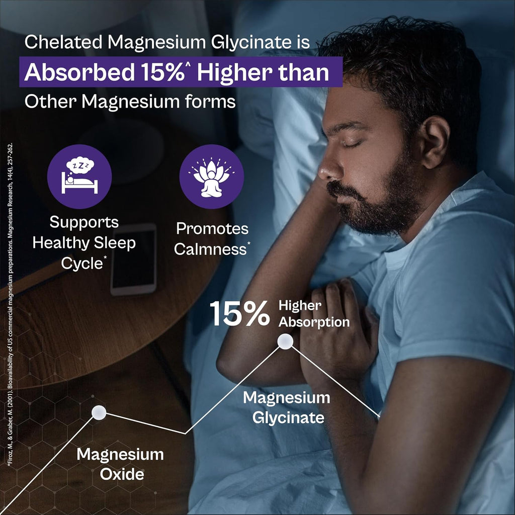 Tata 1mg Magnesium Glycinate Tablets |2000mg | High Absorption Chelated form for Muscle Recovery, Sleep & Nerve Health | 2000mg Per Serving â€“ 120 Veg Tablets