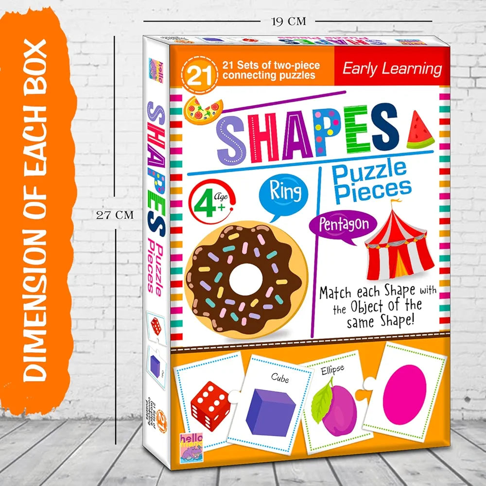 Hello Friend Shapes Jigsaw Puzzle Connecting 2-Piece  for Kids, Childrens and Toddlers Early Learning Educational