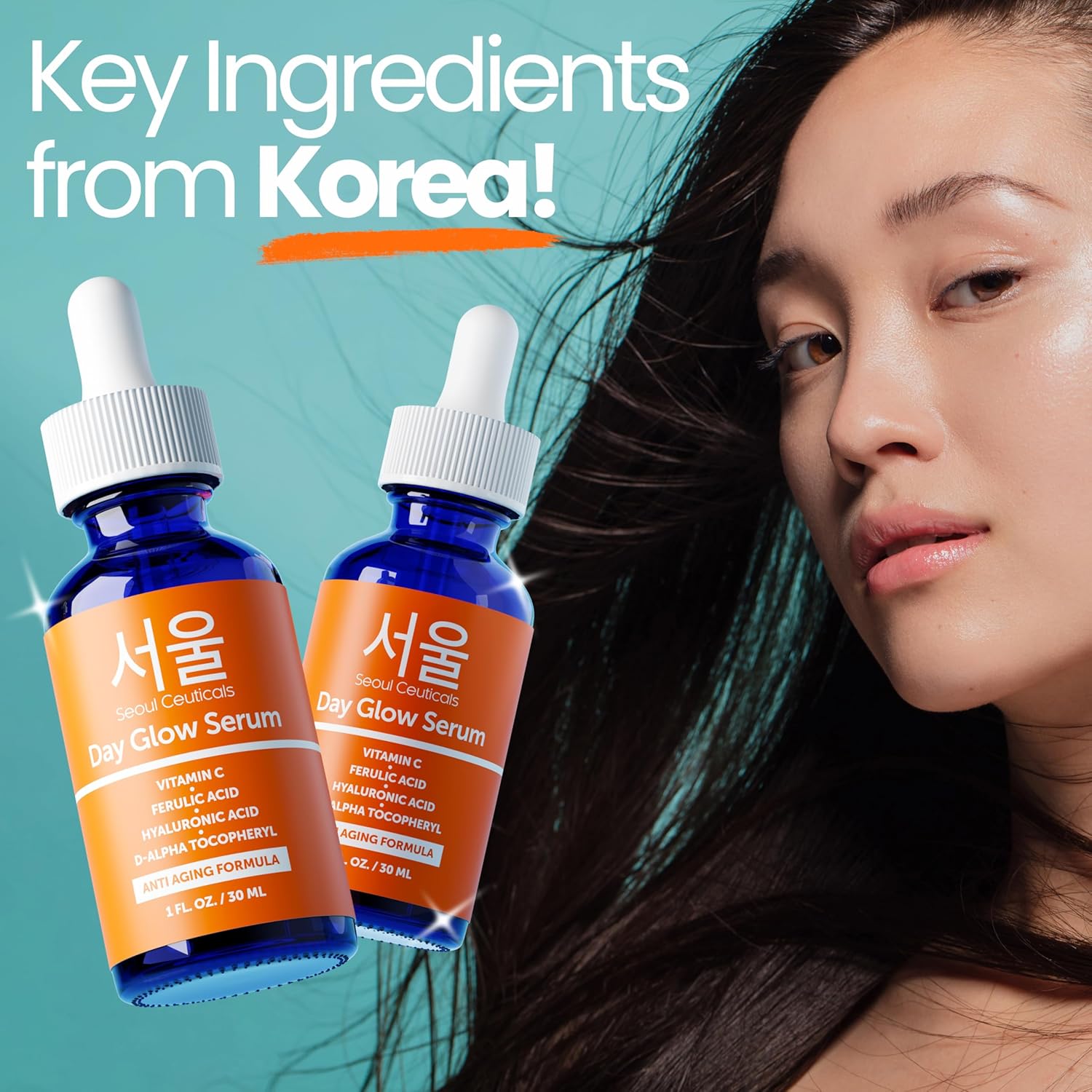 SeoulCeuticals Korean Vitamin C Serum for Glowing Skin â€“ 20% Vitamin C + Hyaluronic Acid + CE Ferulic Acid â€“ Potent Anti-Aging & Anti-Wrinkle Korean Beauty Vit C Serum â€“ 30ml