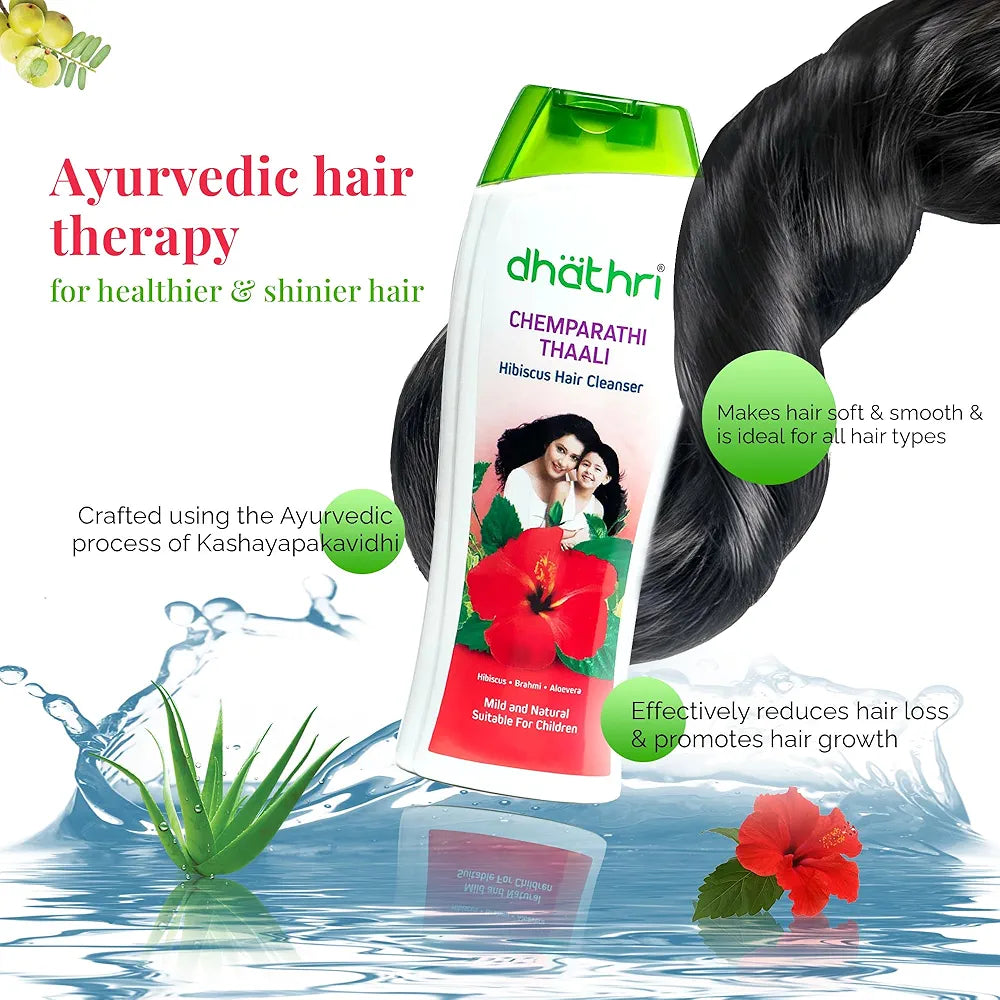 Dhathri Chemparathi Thaali Hibiscus Shampoo Cleanses Hair & Scalp