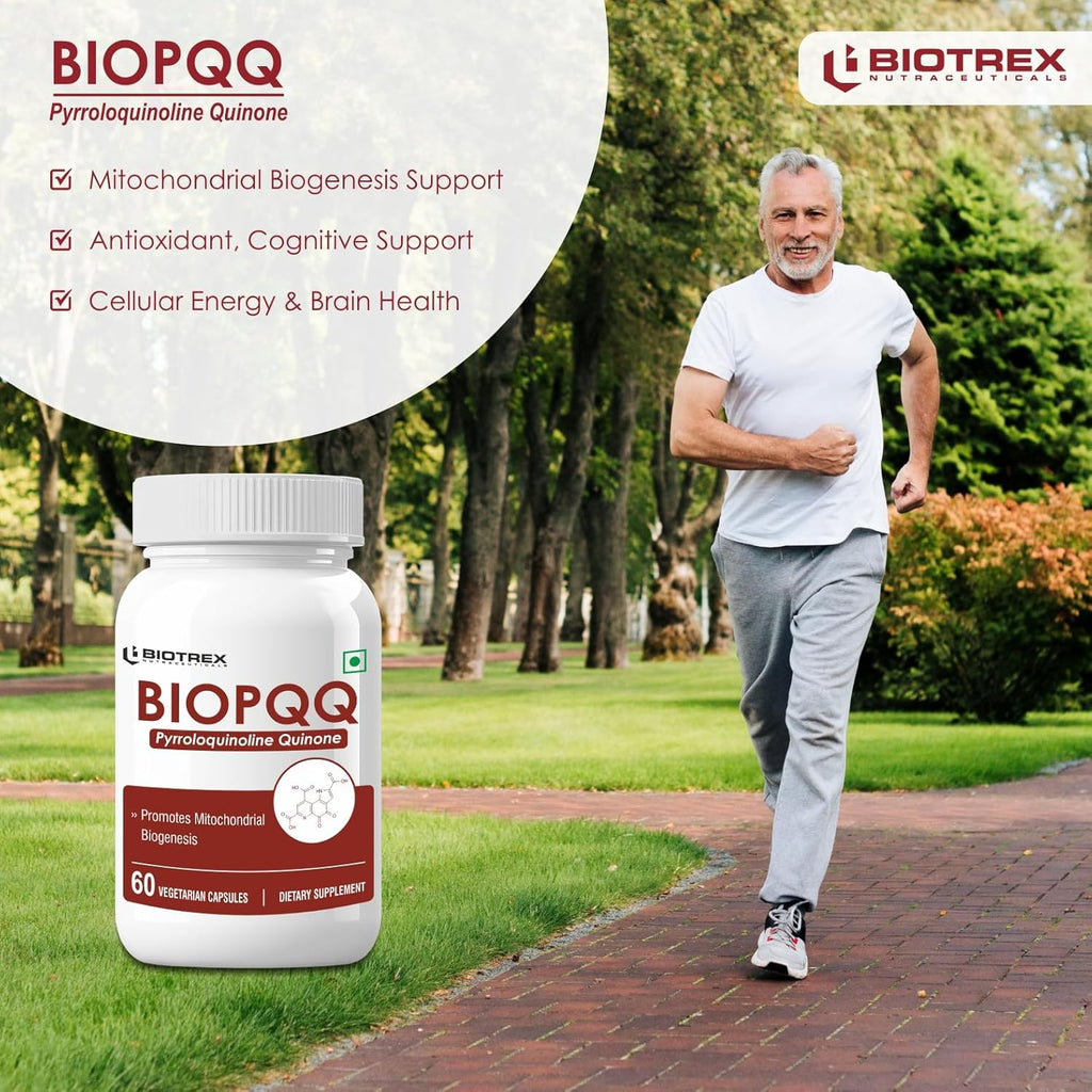 Biotrex Nutraceuticals Bio Pqq 20mg With Calcium Supplement - 60 Veg Capsules, pqq as (pyrroloquinoline Quinone disodium salt)