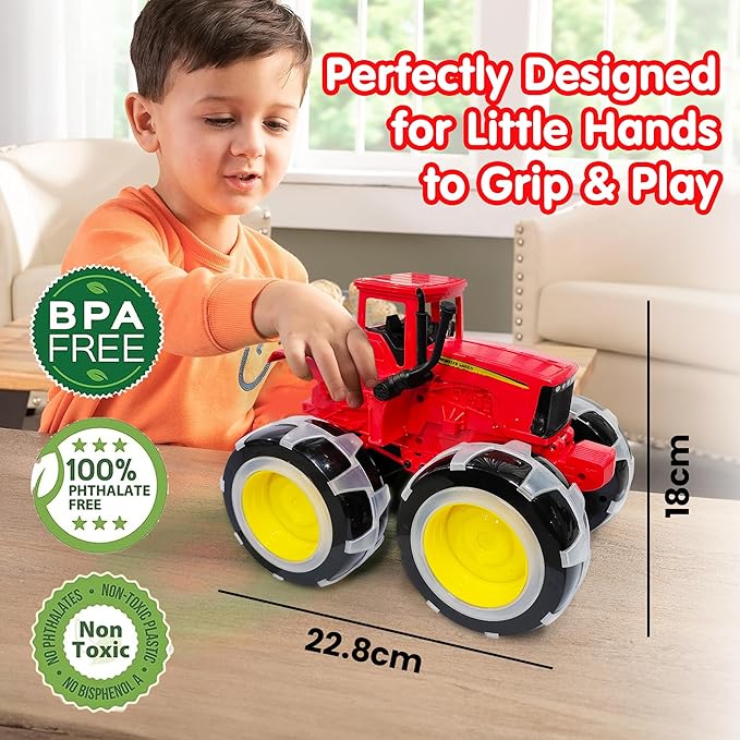 Kidology Monster Toy Tractor for Kids Friction Powered Red
