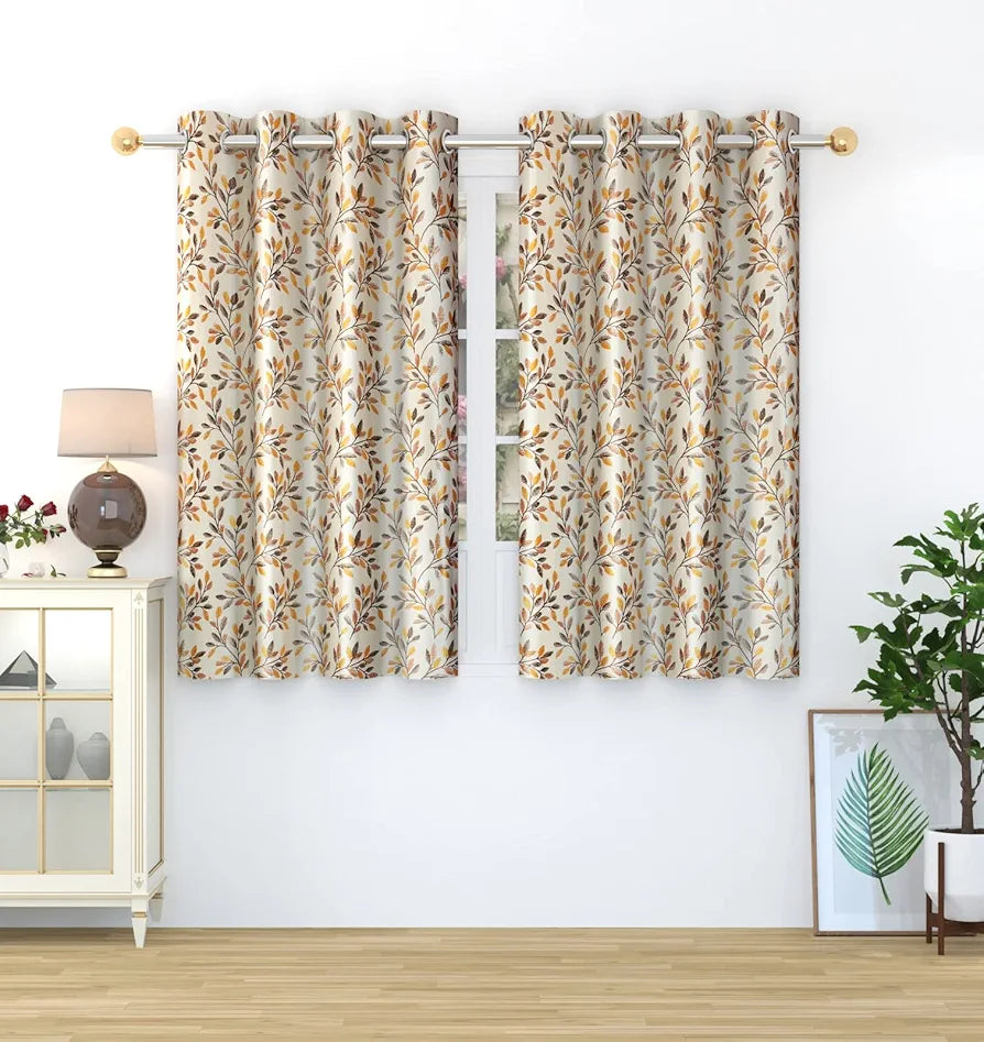 Homefab India 2 Piece Polyester Eyelet Window Curtain - 5 feet