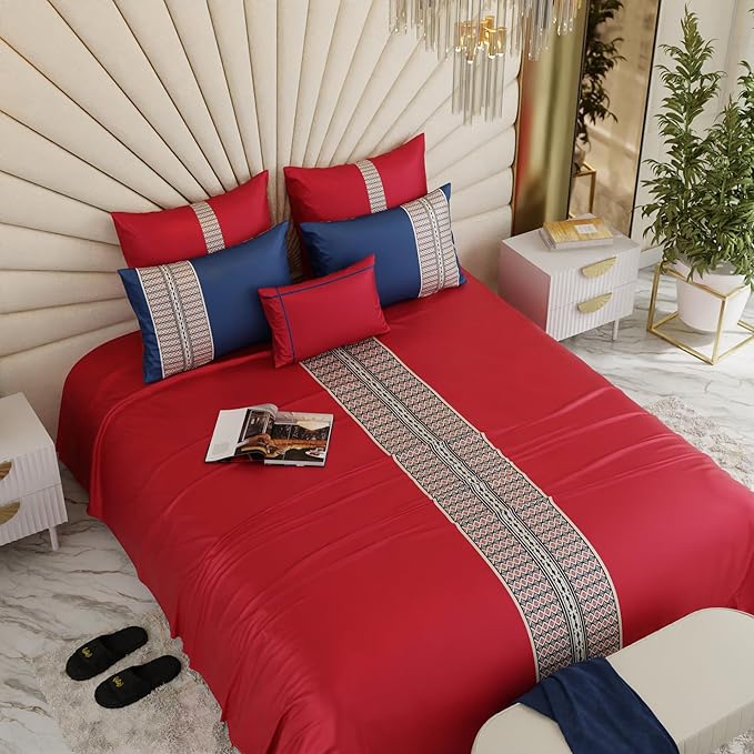 Stoa Paris Crown of Versailles 6-Piece Bedsheet Set Colour Red