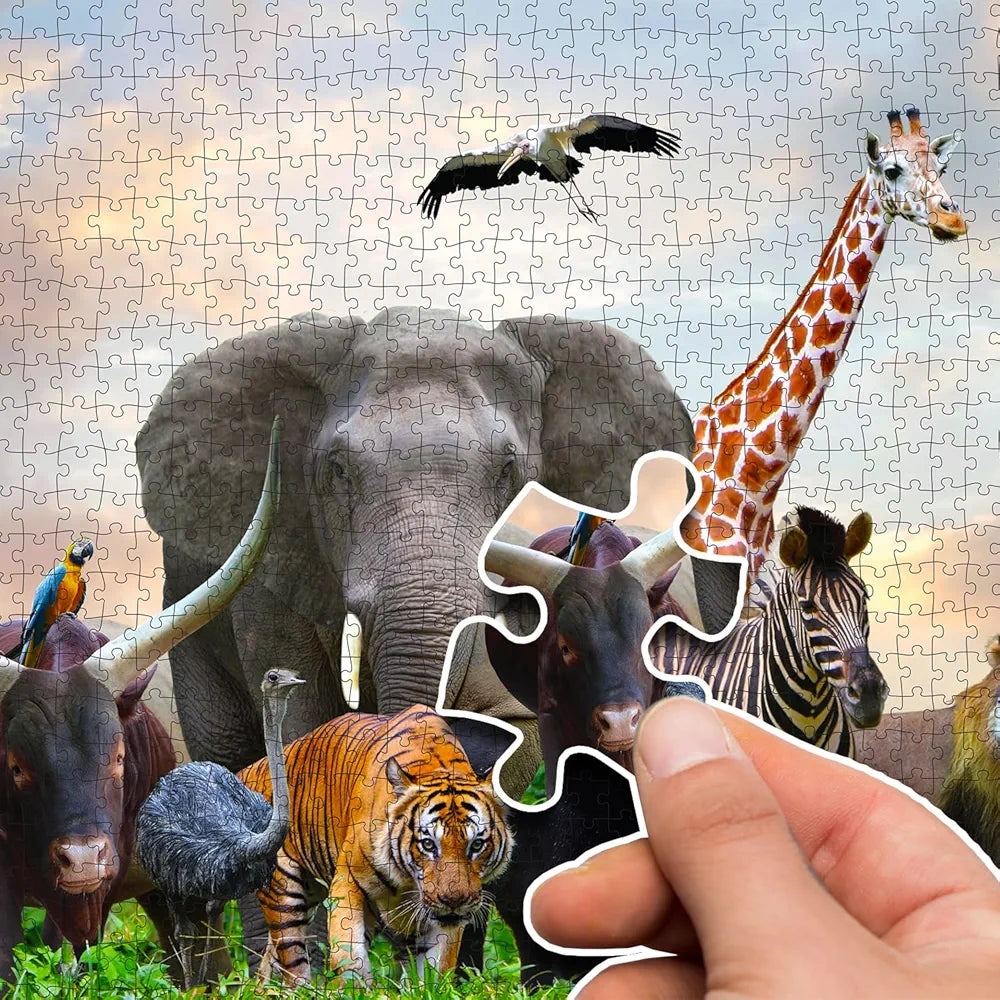 Hello Friend Wild Animal 1000 Piece Jigsaw Puzzles for Kids and Children