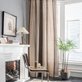 Huesland Cotton Curtains for Windows, 5 Feet Long 1 Bohemian Eyelet Curtain | Beige & Grey Stripes