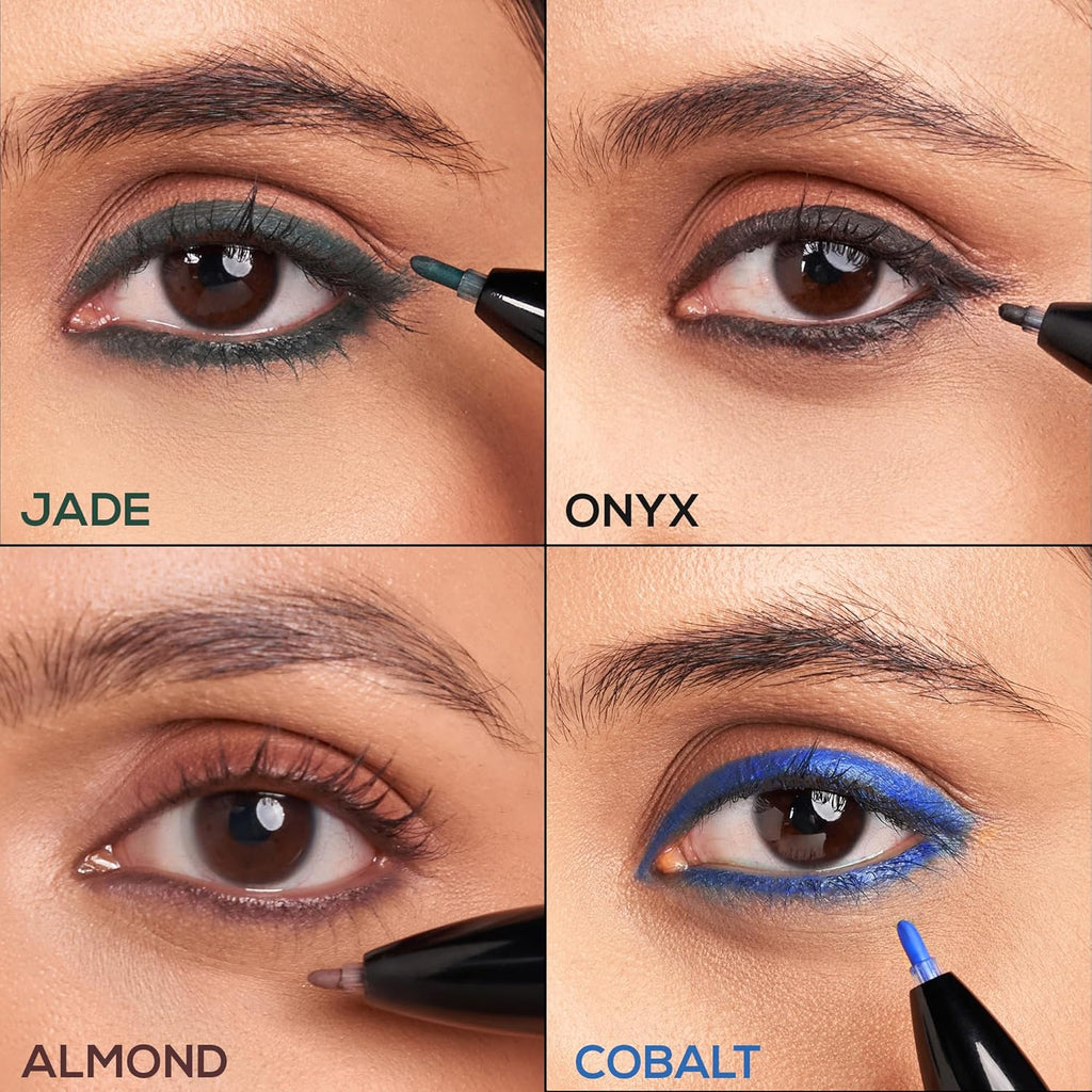 RENEE Bold 4-4-in-1 Kajal - Four Shades Black, Brown, Teal & Blue | Matte Finish | Rich Color Payoff | One-stroke Application | Travel Friendly | Easy to Use