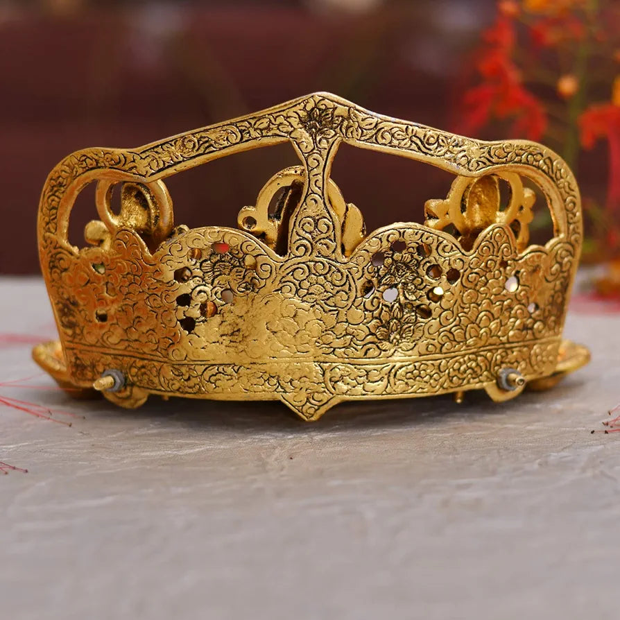 Laxmi Ganesh Saraswati Idol Diya Oil Lamp Deepak Metal