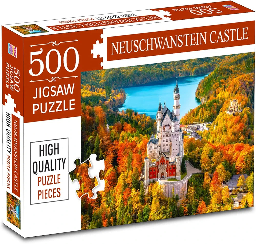 Hello Friend Neuschwanstein Castle Jigsaw Puzzles for Kids and Childrens Realistic Illustration