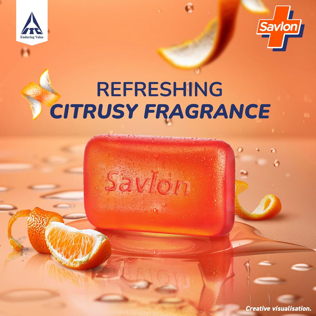 Savlon Moisturizing Glycerin soap bar with germ protection, Pack of 5 - 120g each