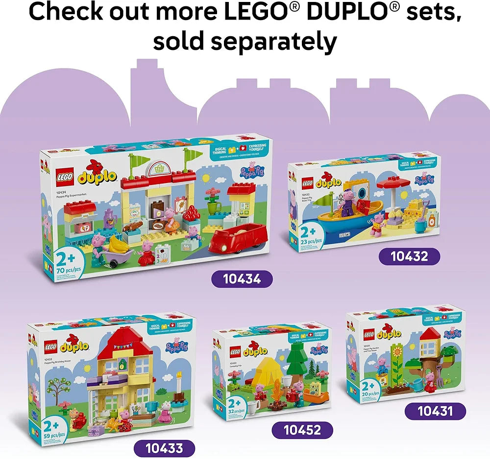 Lego Duplo Peppa Pig Funfair Pretend-Play Amusement Park Toddler Toy 10453 Building Blocks Toys for 2+ Gift for Boys and Girls