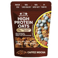 GrowFitz 25g High Protein Oats 800 Gram | Caffee Mocha Flavor Breakfast Oatmeal | 12g High Fiber, Almonds, Raisin, Pumpkin, Chia Seeds, Super Rolled Oats | Healthy Fats, No Added Sugar (Pack of 1)