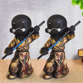 Tied Ribbons Set of 2 Decorative Monks Buddha Showpiece for Home Living Room Bedroom Decoration