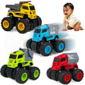 Kidology Mini Trucks Toys Set of 4 Push to Go Trucks Gift Set for Toddlers Multicolor
