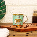 Femora Bone China Gold Tea Cup | Goldcrest Green | 180 Ml